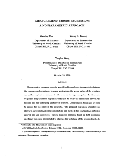 Fan, Jianqing, Truong, Young K. and Wang, Yonghua; (1990).Measurement Errors Regression: A Nomparametric Approach."