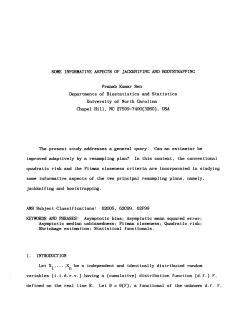 Sen, Pranab Kumar; (1991).Some Informative Aspects of Jackknifing and Bootstrapping."