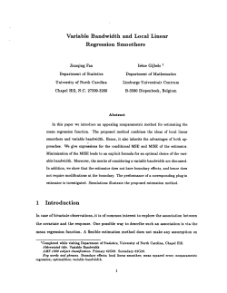 Fan, Jianqing and Gijbels, Irene; (1991).Variable Bandwidth and Local Linear Regression Smoothers."