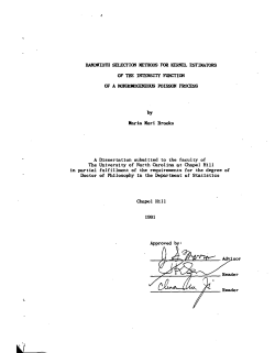 Brooks, Maria Mori; (1991).Bandwidth Selection Methods for Kernel Estimators of the Intensity Function of a Nonhomogeneous Poisson Process."