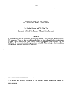 Simons, Gordon and Yao, Yi-Ching; (1991).A Three Color Problem."