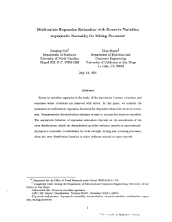 Fan, Jianqing and Masry, Elias; (1991).Multivariate Regression Estimation with Errors-in-Variables: Asymptotic Normality for Mixing Processes."