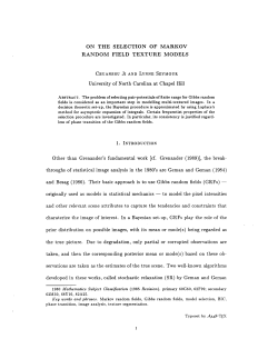 Ji, Chuanshu and Seymour,Lynne; (1991).On the Selection of Markov Random Field Texture Models."