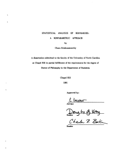Krishnamoorthy, Charu; (1991)Statistical Analysis of Boundaries: A Nonparametric Approach."