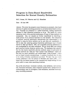 Jones, M.C., Marron, J.S. and Sheather, S.J.; (1992).Progress in Data-Based Bandwidth Selection for Kernel Density Estimation."