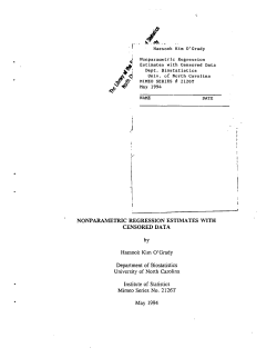 O'Grady, Haesook Kim; (1994).Nonparametric Regression Estimates with Censored Data."