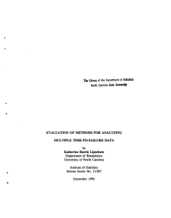 Lipschutz, Katherine Harris; (1994).Evaluation of Methods for Analylzing Multiple Time-to-Failure Data."