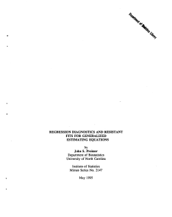 Preisser, John S.; (1995).Regression Diagnostics and Resistant Fits for Generalized Estimating Equations."