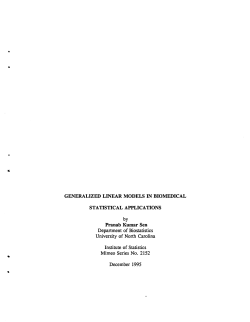 Sen, Pranab Kumar; (1995).Generalized Linear Models in Biomedical Statistical Applications."