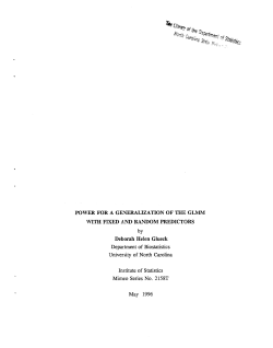 Glueck, Deborah Helen; (1996).Power for a Generalization of the GLMM with Fixed and Random Predictors."