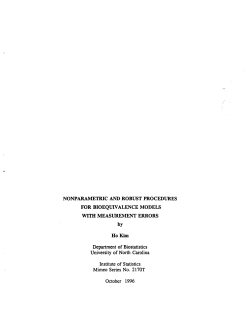 Kim, Ho; (1996).Nonparametric and Robust Procedures for Bioequivalence Models with Measurement Errors."