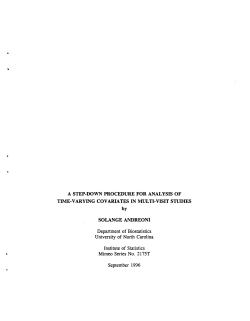 Andreoni, Solange; (1996)A Step-Down Procedure for Analysis of Time-Varying Covariates in Multi-Visit Studies."
