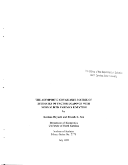 Hayashi, Kentaro and Sen, Pranab K.; (1997).The Asymptotic Covariance Matrix of Estimates of Factor Loadings with Normalized Varimax Rotation."
