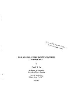 Sen, Pranab K.; (1997).Some Remarks on Simes Type Multiple Tests of Significance."