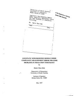 Mok, Mario Chen; (1997).Logistic Dose-Response Models under Compliance Measurement Error for some Problems in Inhalation Toxicology."