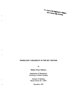 Pinheiro, Hildete Prisco; (1997)Modelling Variabiilty in the HIV Genome."