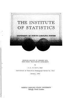 Lu, J.C. and Unal, C.; (1992)Bayesian Analysis of Censored Data From Highly Fractionated Experiments."