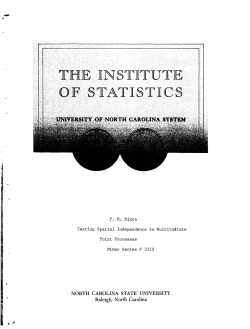 Dixon, P.M.; (1992)Testing Spatial Independence in Multivariate Point Processes."
