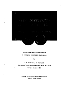 Cook, J.R. and Stefanski, L.A.; (1993) "Simulation-Extrapolation Estimation in Parametric Measurement Error Models."