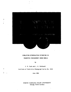 Cook, J. R. and Stefanski, L. A.; (1992)Simulation-Extrapolation Estimation in Parametric Measurement Error Models."