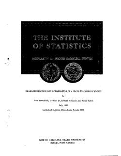 Mesenbrink, P., Lu, J. C., Mckenzie, R., and Taheri, J.; (1992)Characterization and Optimization of a Wave Soldering Process."