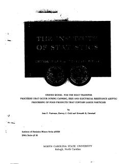 Pastrana, Jose F., Gold, H. J. and Swartzel, K. R. (1992Unified Model for the Heat Transfer Processes that Occur During Canning, SSHE and Electrical Resistance Aseptic Processing of Food Products that Contain Large Particles"