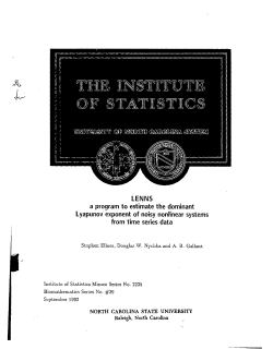Ellner, S., Nychka, D. W., and Gallant, A. R.; (1992)LENNS, a program to estimate the dominant Lyapunov exponent of noisy nonlinear systems from time series data."