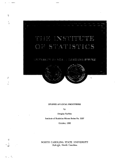 Nychka, Douglas; (1992)Splines as Local Smoothers."