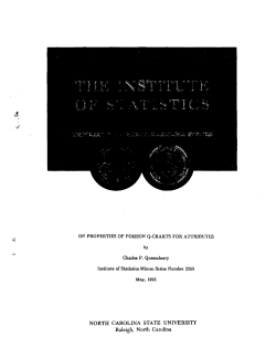 Quesenberry, C. P.; (1993)On Properties of Poisson Q-Charts for Attributes."