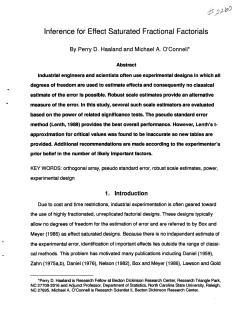 Haaland, P. D. and O'connell, M. A.; (1994)Inference for Effect Saturated Fractional Fractorials."
