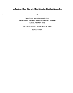 Lau, Lap-Cheung and Boos, D. D.; (1994)A Fast and Low-Storage Algorithm for Finding Quantile."