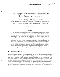 Bailey, B. A. and Nychka, D. W. (1995Local Lyapunov Exponents: Predictability depends on where you are."