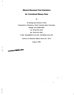 Zhang, Jie, and Boos. D. D. (1995) "Mantel-Haenszel test statistics for correlated binary data"
