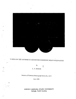 Stefanski, L. A. (1995A Note on the Arithmetic-Geometric-Harmonic Mean Inequalities."