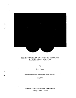 Proctor, C. H. (1995Revisiting Data on Twins to Separate Nature from Nurture."