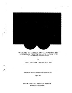 Dey, D. K., Ghosh, S. K. and Chang, H. (1997Measuring the Effect of Observations Using the Posterior and Intrinsic Bayes Factors with Vague Prior Information."