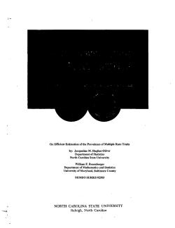 Hughes-Oliver. J. M., and Rosenberger, W. F. (1997) <brOn Efficient Estimation of Multiple Rare Traits"