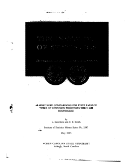 Sacerdote, L. and Smith, C.E. (2003)Almost Sure Comparisons for First Passage Times of Diffusion Processes Through Boundaries."