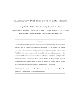 Hughes-Oliver, J. M., Heo, T.-Y., and Ghosh, S. K. (2003)An Autoregressive Point Source Model for Spatial Process."