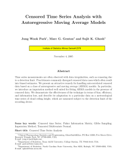 Park, J. W., Genton, M. G., and Ghosh, S. K.(2005)Censored Time Series Analysis with Autoregressive Moving Average Models,"