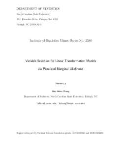 Lu, W., and Zhang, H. H. (2006)Variable Selection for Linear Transformation Models via Penalized Marginal Likelihood,"