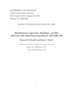 Bondell, H. D., and Reich, B. J. (2006)Simultaneous regression shrinkage, variable selection and clustering of predictors with OSCAR,"