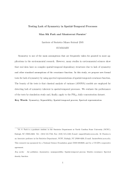 Park, M., Fuentes, M. (2006)Testing Lack of Symmetry in Spatial-Temporal Processes,"