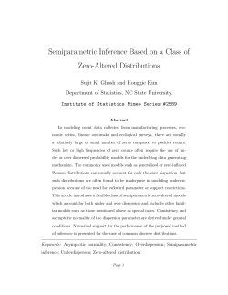 Ghosh, S. K., and Kim, H. (2006)Semiparametric Inference Based on a Class of Zero-Altered Distributions,"