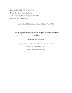 Bondell, H. D. (2006)Testing Goodness-of-Fit in Logistic Case-Control Studies,"