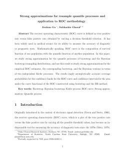 Gu, J., Ghosal, S. (2006)Strong Approximations for Resample Quantile Processes and Application to ROC Methodology,"