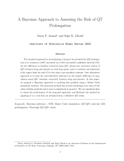 Anand, S. and Ghosh, S. K. (2007)A Bayesian Approach to Assessing the Risk of QT Prolongation,"