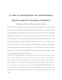 Fuentes, M., Chen, L., Davis, J. M. (2007)A class of nonseparable and nonstationary spatial temporal covariance functions,"