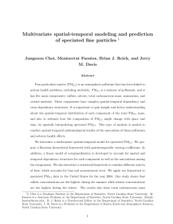 Choi, J., Fuentes, M., Reich, B. J., Davis, J. M. (2007)Multivariate spatial-temporal modeling and prediction of speciated fine particles,"