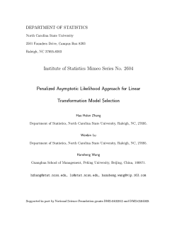 Zhang, H., Lu, W., and Wang, H. (2007)Penalized Asymptotic Likelihood Approach for Linear Transformation Model Selection,"